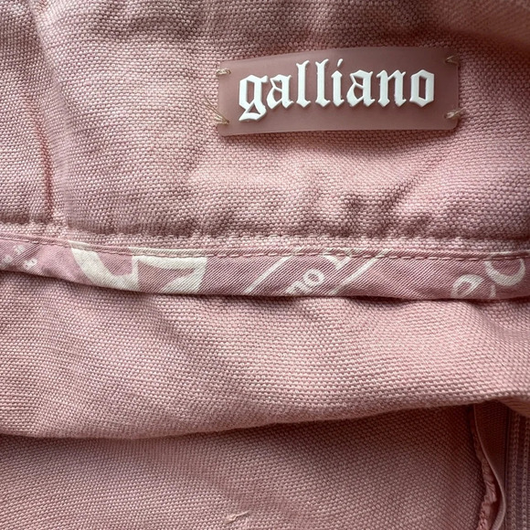 Galliano Peach Vintage Skirt Cotton & linen blend.  Size 26 - Picture 8 of 9